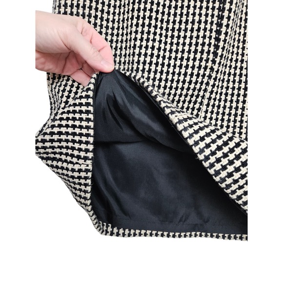 The Look Randolph Duke Black Cream Houndstooth Faux Wrap Skirt Size 10 - Picture 4 of 10